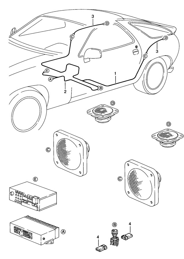 Porsche 928 Speaker Harness - 92861206802 | Porsche Atlanta Perimeter